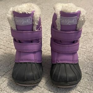 Cat & Jack Purple and Gray Snow Boots